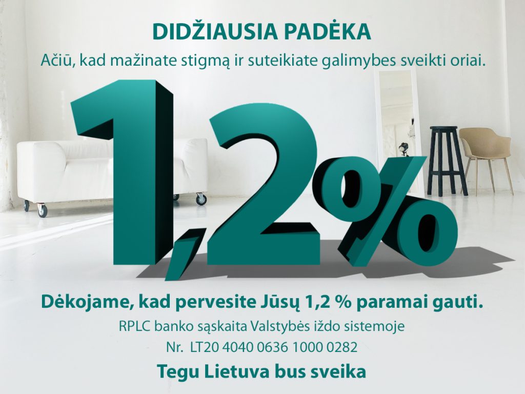 DIDŽIAUSIA PADĖKA: 1,2 proc. parama